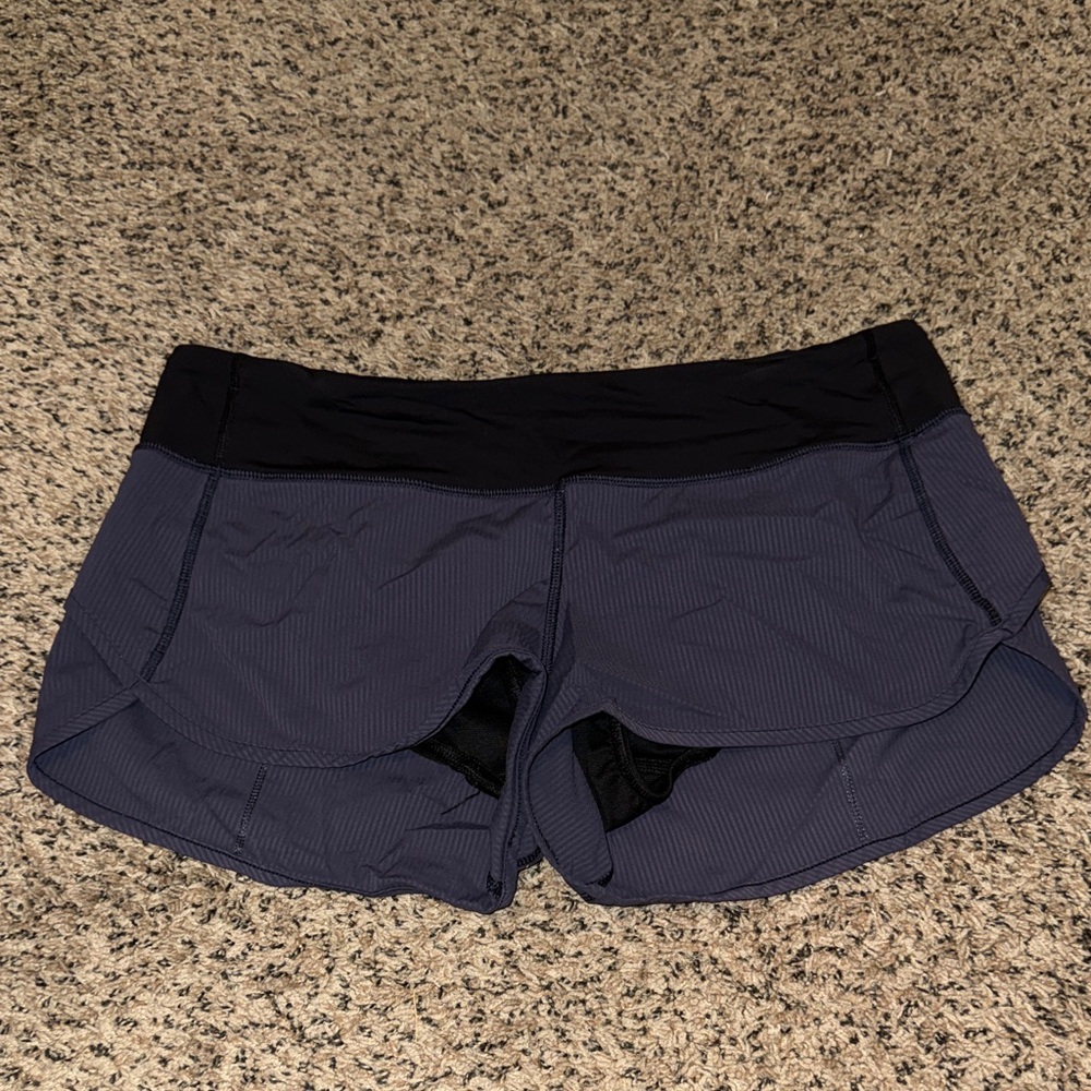 lululemon athletica Black Waistband Navy Athletic Shorts